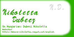 nikoletta dubecz business card